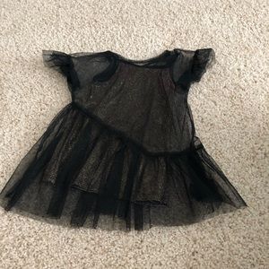 Sheer black with gold underlay dress